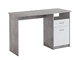 FMD Möbel, 3004-001 Jackson Schreibtisch, holz/beton, weiß, maße 123.0 x 50.0 x 76.5 cm (BHT)