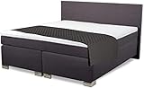 Charlottes Möbelkaufhaus Boxspringbett Rom II 180x200 cm Anthrazit Dunkelgrau. Luxushotel für zu Hause. Doppelunterfederung mit Tonnentaschenfederkern, Matratze und Topper