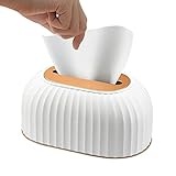 Hearthxy Taschentuchspenderbox | Taschentuch-Aufbewahrungsbox - Taschentuchboxhalter im nordischen Streifen-Look für den Tisch mit gefedertem Tretlager und Fester Schnalle