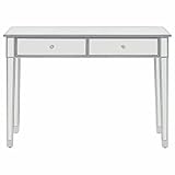 Tidyard Konsolentisch Flurtisch Konsole Beistelltisch Sideboard Wandtisch Frisiertisch Verspiegelt MDF Glas 106,5x38x76,5 cm