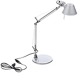 Artemide A011800 Tolomeo Micro Tischleuchte mit Fuß (E14, 40 Watt (Halogen), IP 20) aluminium