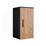 Vicco Hängeschrank Badschrank Badezimmermöbel Irma modern 30x59 cm Badezimmer Schrank Badmöbel Schranktür Schrankfach Einlegeboden Ablagefach Aufbewahrung (Anthrazit-Eiche)