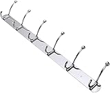 MEPED Kleiderhaken Wand Garderobenhaken Wandgarderobenhaken 45cm Langlebig 6 Haken Silber Edelstahl Kleiderhaken Für Küche Wandhalter Schlüsselhaken Huthaken Coat Hooks