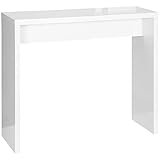 HOMCOM Bartisch Stehtisch Esstisch, Küchentisch, Küchentresen Tresentisch für Wohnzimmer, Esszimmer, Hochglanzweiß, 120 x 40 x 100 cm