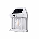 XZincer Solar-Wandleuchte, 2023, kabellose Dämmerungs- bis Morgendämmerungs-LED-Wandleuchte mit Bewegungsmelder, IP65, wasserdicht, Solar-Sicherheitsleuchte, Treppenlicht Mit Bewegungsmelder