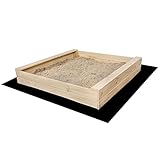 Sandkasten Sandbox zum Bemalen Kiefer Holz Sandkiste Garten Spielen 120 x 120 cm