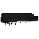 vidaXL Schlafsofa in L-Form, Stoff, schwarz, 275 x 140 x 70 cm