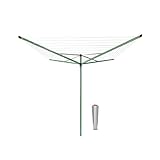Brabantia - Topspinner Wäschespinne - Regenschirm'-System - UV-beständige Wäscheleine, 50 m - Reibungsloses Drehungen - Kein Durchhängen - Auch für Kleiderbügel - Leaf Green - ø 295 cm