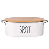Küche Brotkästen Brot Box Metall, Staubdichter Bambusdeckel, Malprozess, Metallgriff Arc Design, Aufbewahrungsbox Für Lebensmittel Snacks