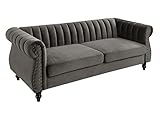 Vente-unique - Chesterfield Sofa 3-Sitzer - Samt - Anthrazit - Trumbo