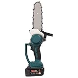 Elektro Akku Kettensäge 120W 8Zoll Elektrosäge Akku-Kettensäge Elektrische Leistungsstarke Handkettensäge Schnurlose Motorkettensäge Motorsäge Elektrosäge