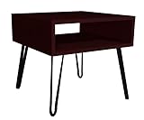 Couchtisch Wenge 50x50 cm Couchtisch für Wohnzimmer - Loft - Glamour - Moderner Couchtisch - Tisch auf Metallbeinen - Lofttisch - Metallbeine - Hairpin Legs - Hairpin Beine Schwarz