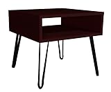 Couchtisch Wenge 50x50 cm Couchtisch für Wohnzimmer - Loft - Glamour - Moderner Couchtisch - Tisch auf Metallbeinen - Lofttisch - Metallbeine - Hairpin Legs - Hairpin Beine Schwarz