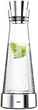 Emsa 514233 Flow Slim Glaskaraffe | mit Kühlelement, Glas | Elegantes Design | 1 Liter | Transparent, 11 x 11 x 38.2 cm