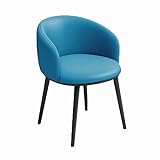 YCZHD Freizeit Stühle, Küche Esszimmer Stuhl Moderne Mid-Century Bequeme PU Leder Stuhl Rücken Freizeit Seitenstühle mit Metallbeinen für Küche Wohnzimmer(Color:BLAU)