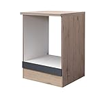 MMR Küchen-Herdumbauschrank Liverpool - Küchenschrank - Ofenschrank - 60 cm breit - Basaltgrau Matt