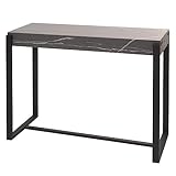 Mendler Konsolentisch HWC-L53, Telefontisch Arbeitstisch Beistelltisch Ablagetisch, Metall 81x100x40cm - Marmor-Optik grau