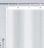 Hayrets Weißer Duschvorhang extra Breit 200x260 Überlänge für Badewanne und Dusche im Badezimmer, Badvorhang Anti-Schimmel und Wasserdicht aus Stoff 100% Polyester, Waschbar mit Vorhangringen