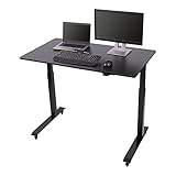 S Stand Up Desk Store Elektrischer höhenverstellbarer Schreibtisch (Schwarz/Schwarz, 120 cm)