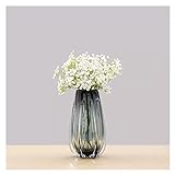 Dekorative Vase Nordische einfache und kreative leichte Luxusvase Glasvase Wohnzimmer Tischdekoration Vase (Color : B, Size : L)