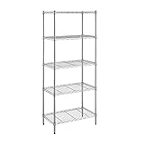 Amazon Basics Lageregal mit 5 Regalböden, höhenverstellbare Ablageflächen und verstellbare Nivellierfüße, max. Gewicht 453 kg, 58,9 x 34 x 152,4 cm, Chrom