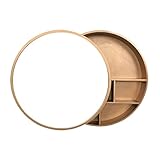 Badezimmer-Spiegelschrank, Runder Spiegelschrank Bad,Gleiten Badezimmerschrank Mit Spiegel,Badezimmerschrank HäNgend,SchließFach Aus Holz,HäNgeschrank,Badspiegelschrank Geeignet(Size:70cm/27.6 inches)