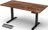 JUMMICO Höhenverstellbarer Schreibtisch 160 x 80 cm mit USB-Ladeanschluss, Schreibtisch Höhenverstellbar Elektrisch Ergonomischer Steh-Sitz Tisch, Stehpult Verstellbarer mit 360°Rollen (Vintage-Braun)