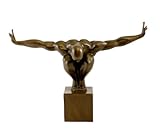 Kunst & Ambiente - Moderne Bronzefigur - Der Athlet - signiert Milo - Echte Bronze Figur - Sport Skulptur - Turnerfigur