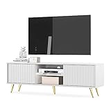 Selsey Bello Schrank/TV Lowboard, Melamine, Weiß, 135 cm