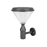 4,5 W Solar-Wandleuchte für den Außenbereich, wasserdicht, IP54, für Garten, Balkon, Aluminium, Wandleuchte, moderner Innenhof, Korridor, Türpfosten, superhelle LED-Wandlaterne (Farbe: grau-weißes