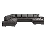 Mirjan24 Eckcouch Ecksofa Niko Bis, Design Sofa Couch mit Schlaffunktion und Bettkasten U-Sofa Farbauswahl Wohnlandschaft vom Hersteller (Ecksofa Rechts, Lux 06 + Lux 06 + Lux 05)