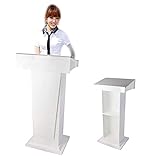 Rednerpult Podium Stand Vortragspodium Doppelschichtiges Aufbewahrungspodium mit Kipptisch aus Massivholzmaterialien für Empfangsvorlesungen und Lehrer (#3) (#3)