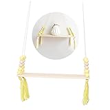 STOBAZA Bücherregal Wandhalterung Makramee-Hängeregal Wandregal Schlafzimmer-Organizer Wandregal Aus Holz Bauernhaus-Wandregal Lagerregal Wandbehang Leiste Hängeregal Kranz