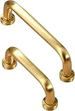 Messing-Garderoben-Küchentürgriffe, 2er-Pack Möbelgriffe for Schubladen Gold massiv gebürstetes Messing Schrankgriffe for Kommode Schranktürgriffe 35 mm-320 mm (Größe: 35 mm/1,4 Zoll) ( Size : 128mm/5