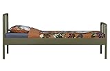 WOOOD Mees Einzelbett 90x200 cm - Army Grün - Kinderbett Gästebett mit Metall Bettgestell Lattenrost Metallbett Hausbett Schlafzimmer 90x208x95 cm