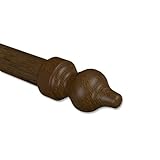 INTERDECO Gardinenstangen Endstücke aus Holz in Nussbaum lackiert für 28 mm Ø (2 Stück)