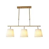 PARREN 3-flammiger Stoffschirm-Kronleuchter für Zuhause, Metallstreifen, Deckenleuchte, Hängeleuchte, Esstisch, Hängeleuchte, Wohnzimmer, Küche, Büro, Dekoration, Pendelleuchte