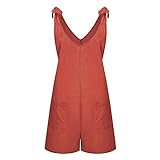 Sofa Für Terrasse Solider, ärmelloser Bandage-Shorts-Overall für Damen mit Gürteltasche Jumpsuit Pyjama