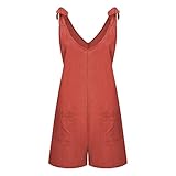 Sofa Für Terrasse Solider, ärmelloser Bandage-Shorts-Overall für Damen mit Gürteltasche Jumpsuit Pyjama