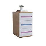 Nachttisch Holz Dreiziehende Nachttischkabinett Lagerschrank Modernem Minimalist Wohnzimmer Schlafzimmer Nachttisch Aufbewahrungsschublade Kleines Kabinett (Holz) Nachtschrank Nachtkommode ( Color : E