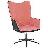 Atlojoys Relaxsessel, Sessel Wohnzimmer, Loungesessel, Sessel & Stühle, Clubsessel, Cocktailsessel, Clubsessel, Seselstuhl, Wohnzimmersessel, Sessel Schlafzimmer, Rosa Samt und PVC