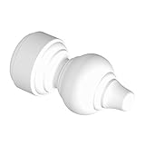 Flairdeco Endstücke für 28 mm Ø Gardinenstange, Rillenform, Plastik, Weiß, 2 Stück