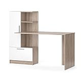 Vicco Arbeitstisch Schreibtisch Bürotisch Tomy 150x120 modern Computertisch PC-Tisch Arbeitszimmer Homeoffice Büromöbel Computermöbel Schrankschublade Schranktür Regalanbau (Weiß-Sonoma)