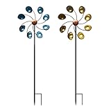 TRWMZ 66 cm Windmühle, Gartendekoration, Wind, Kunsthandwerk, Windrad, Kunstdekoration, Pfahl, Garten,