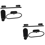 Zerodeko 2 Sets Stahl-Aufbewahrungsregale Schranktür Papierhandtuchhalter Regalhaken Badezimmer-Handtuchhalter Handtuchstange Tür Handtuch-Aufbewahrungshaken Anhänger Hängestange