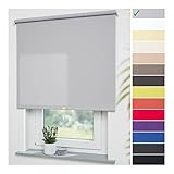 Liedeco® Rollo, Spring-, Schnapprollo / 202 x 180 cm (Breite x Höhe), hellgrau / lichtdurchlässig, Blickdicht / viele Farben, Größen und Typen / Breiten 60-200 cm / Variable Montage möglich