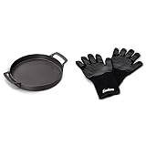 Enders® SWITCH GRID Pfanne, aus Gusseisen, Gasgrill mit Rost-in-Rost System, 7792 & Grill Handschuhe aus feuerfestem Aramid, 8785, hitzebeständig, Handschuhe für Gas-Grill, BBQ, Backofen