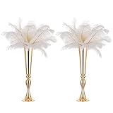 2 Stücke 55.5cm Höhe Vielseitig Metall Hochzeit Mittelstücke Vase, Metall Trompete Vase, Straße Führen für Hochzeit Abendessen Herzstück Ereignis für Jubiläumsfeier Party Geburtstag Gang Dekoration