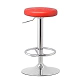 uemlle Laborhocker, Runder Barhocker Aus Pu-Leder, Höhenverstellbarer Thekenstuhl, Maniküre-Shop-hocker, Schminktisch, 33 X 60–80 cm(Size:33 * 60-80CM,Color:Rot)