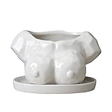 Blumenvase für den Körper, kleiner Blumentopf für Sukkulenten aus Keramik – kleine Vase Boho, modern, für Schlafzimmer, Badezimmer, Haus, feministisches Dekor Chic Fulenyi